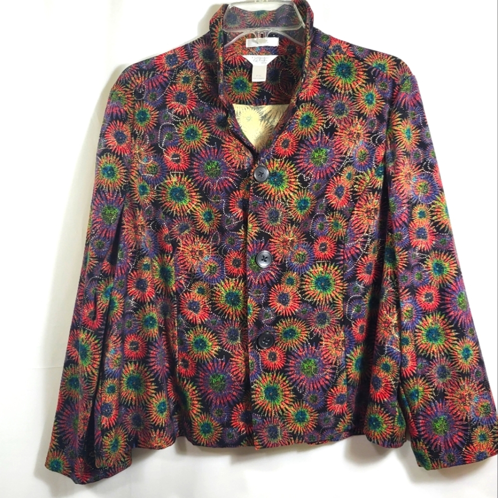 Christopher & Banks multi-color button up jacket   women's PXL  #1247
